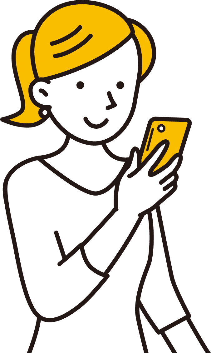 スマホで口コミを確認する様子