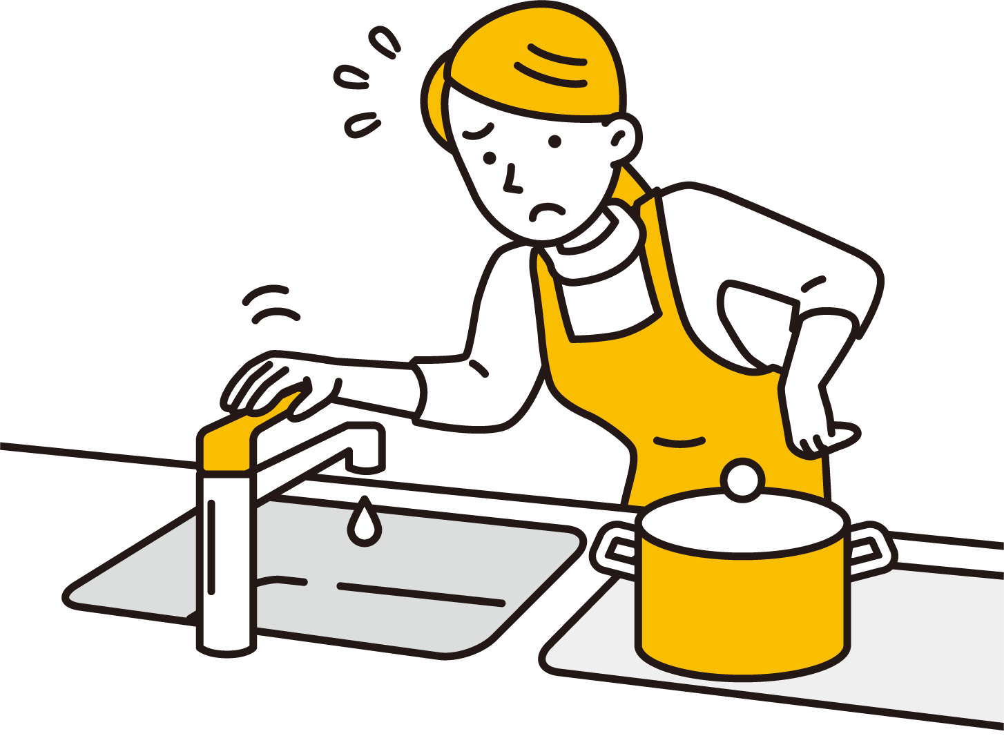 キッチンの水まわりで困っている様子
